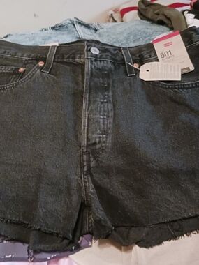Levi's 501 Black Denim Cutoff Shorts